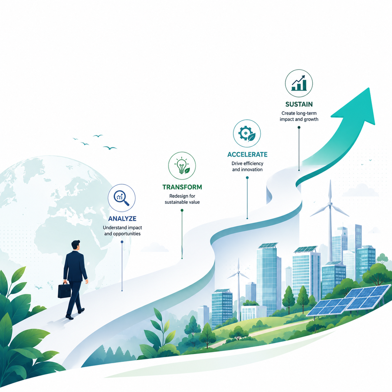 Sustainability-focused Business Transformation illustration