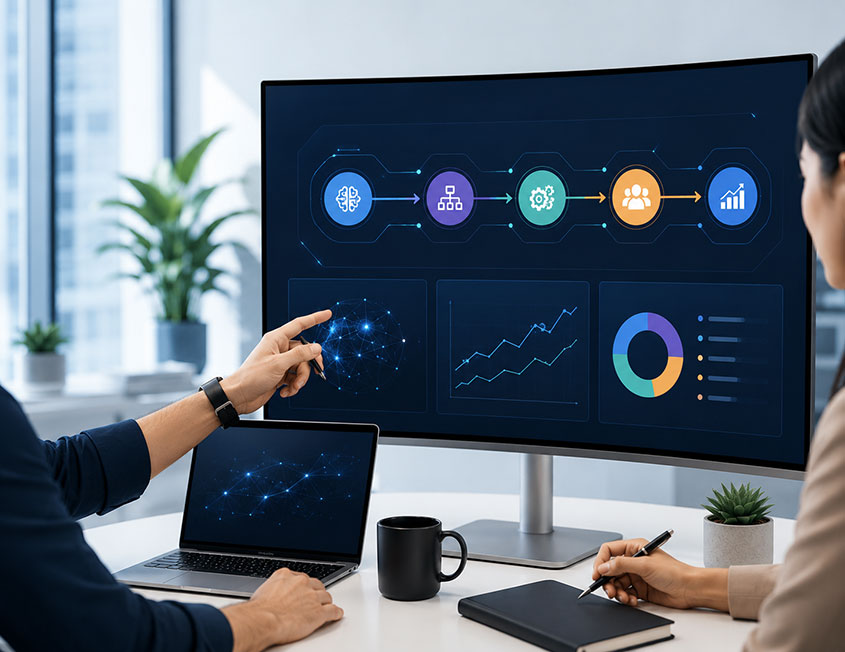 Diverse team of experts in AI automation, data-driven strategies, and organizational change.